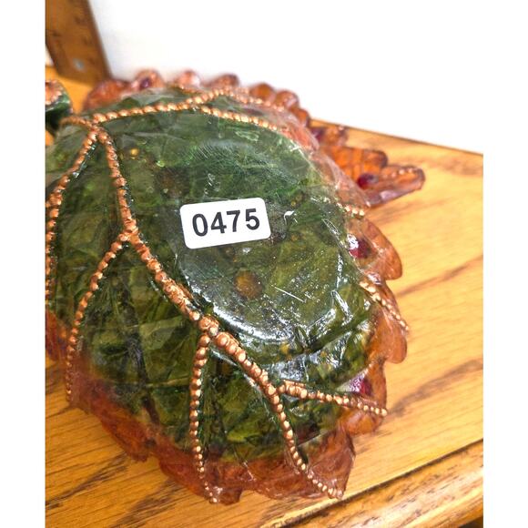 Two Resin Leaf Dishes Translucent Green and Brown 5.5" Long 1.5" Tall - Picture 6 of 7